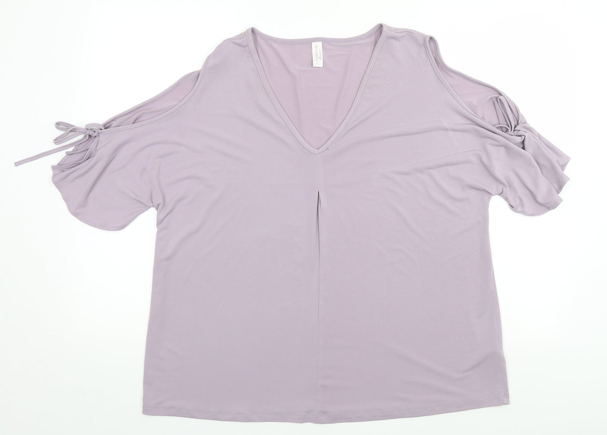 Additional front view of Foschini women’s silver basic blouse, size UK 14