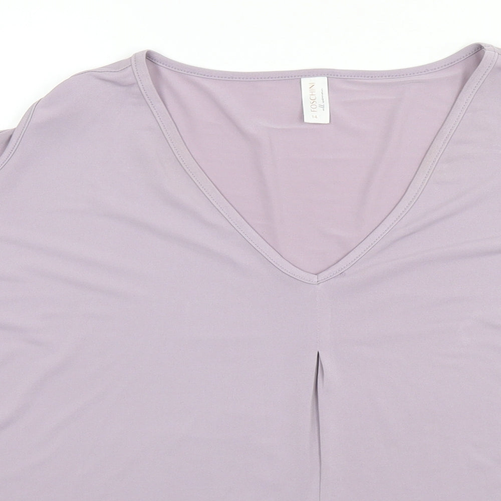 Close-up detail of Foschini women’s silver basic blouse, size UK 14