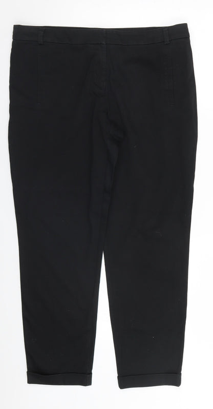 Womens UK Size 14 Oasis Regular Fit  Black Trousers
