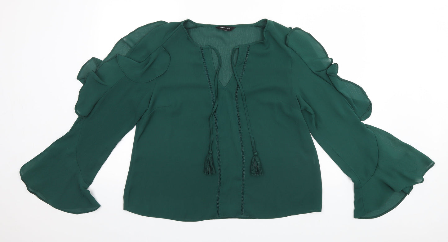 Womens UK Size  New Look Green Basic Blouse