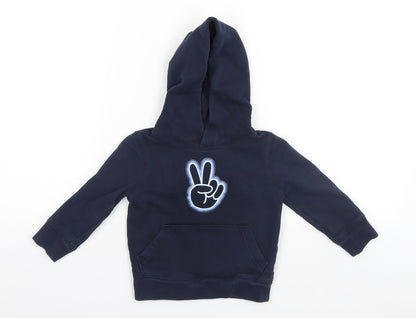 Additional front view of Gap boys’ blue pullover hoodie, size 2, years - scissors