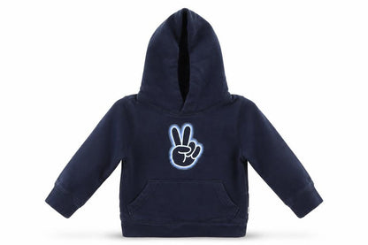 Front view of Gap boys’ blue pullover hoodie, size 2, years - scissors