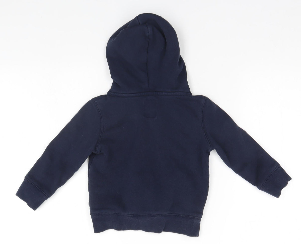 Back view of Gap boys’ blue pullover hoodie, size 2, years - scissors