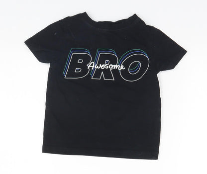 George Boys Black   Basic T-Shirt Size 2-3 Years  - Awesome Bro