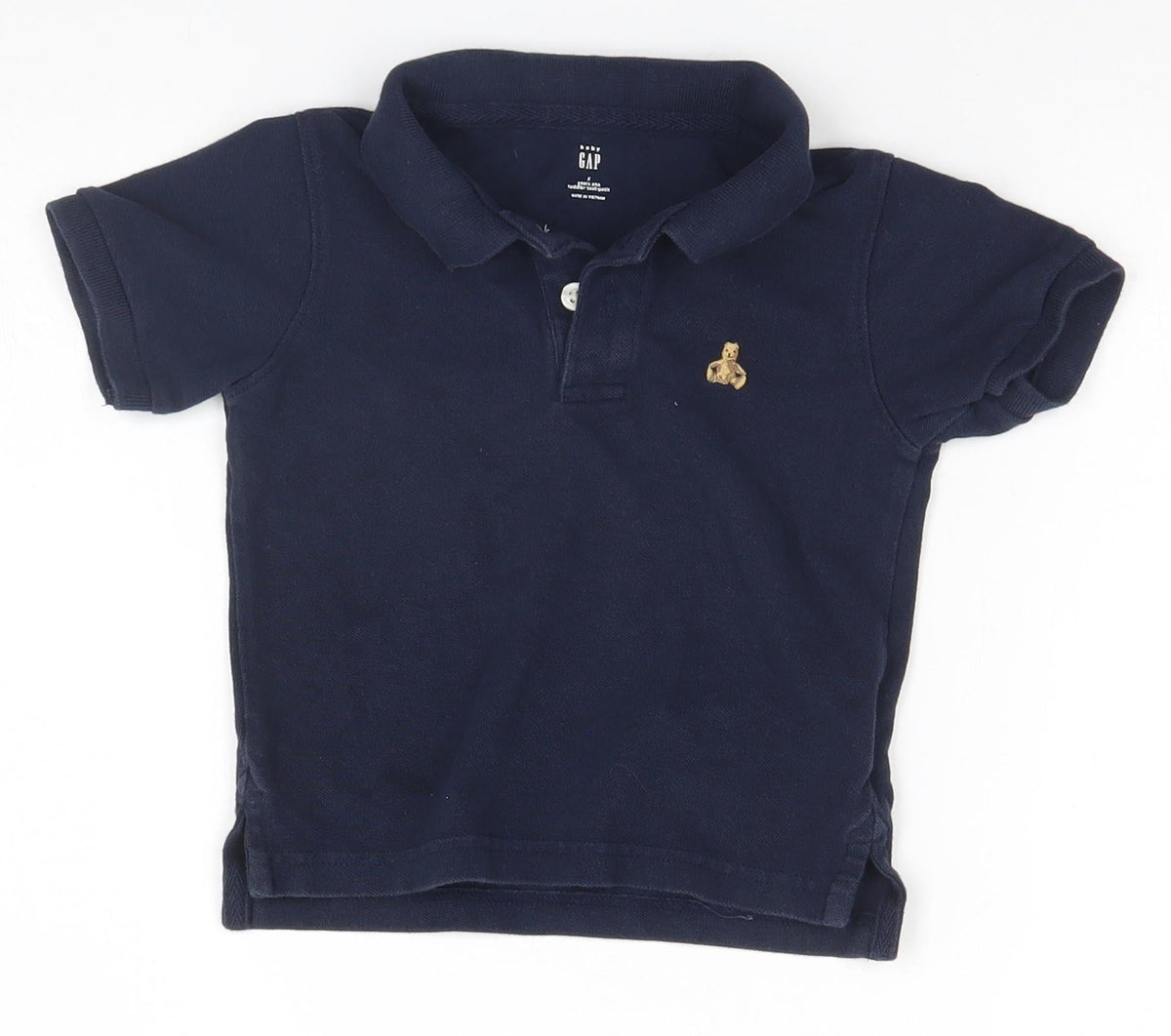 Additional front view of Gap boys’ blue basic polo, size 2, years