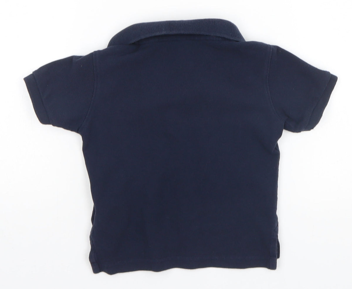 Back view of Gap boys’ blue basic polo, size 2, years