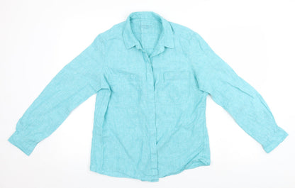 Mens UK Size  Essentials Blue  Button-Up Long Sleeve Casual Shirt