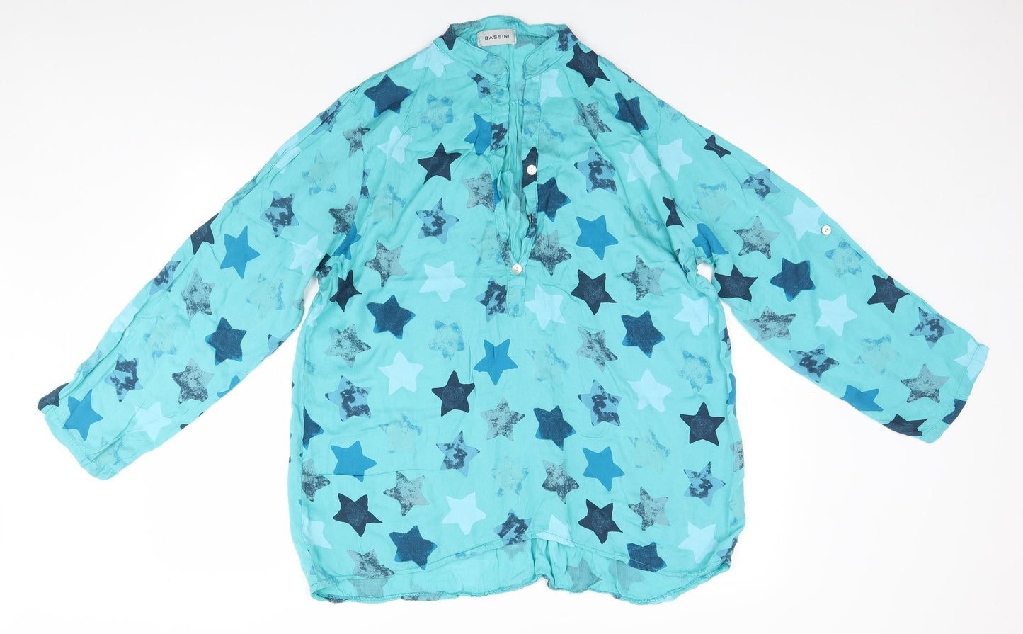BASSINI Womens Green Geometric  Top Pyjama Top   - Stars