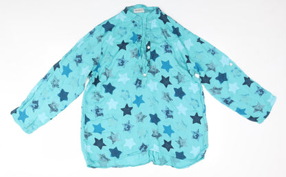 BASSINI Womens Green Geometric  Top Pyjama Top   - Stars
