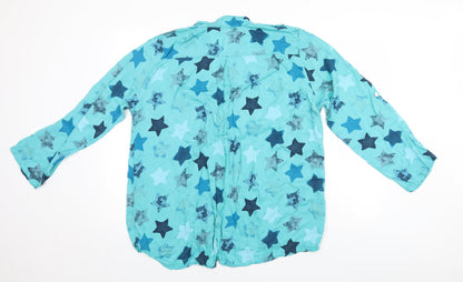 BASSINI Womens Green Geometric  Top Pyjama Top   - Stars