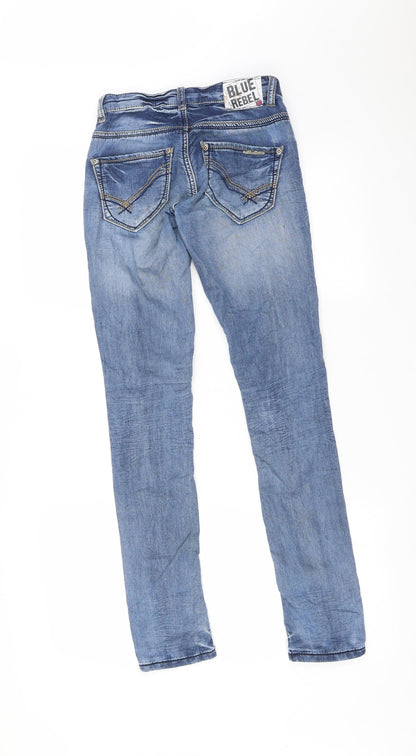 BLUE REBEL Womens Blue   Skinny Jeans Size 24 in L29 in
