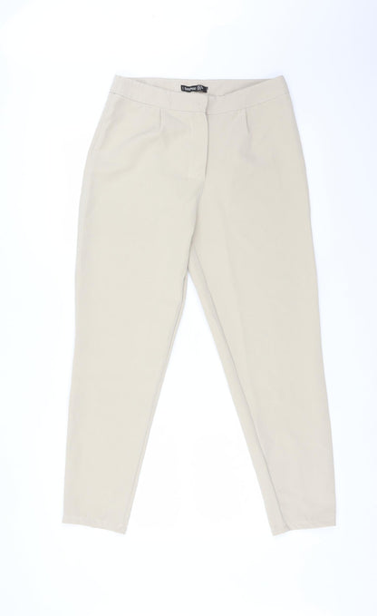 Womens UK Size 10 Boohoo Regular Fit  Beige Trousers