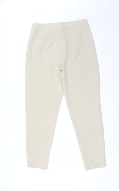 Womens UK Size 10 Boohoo Regular Fit  Beige Trousers