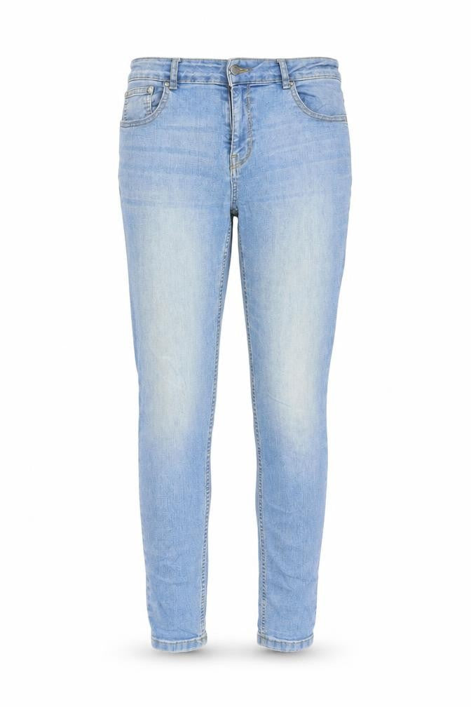 Front view of TOM&ROSE women’s blue skinny jeans, size L, 29-inch leg