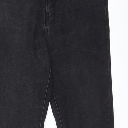 Womens UK Size 28 Preworn Regular Fit Straight Black Jeans