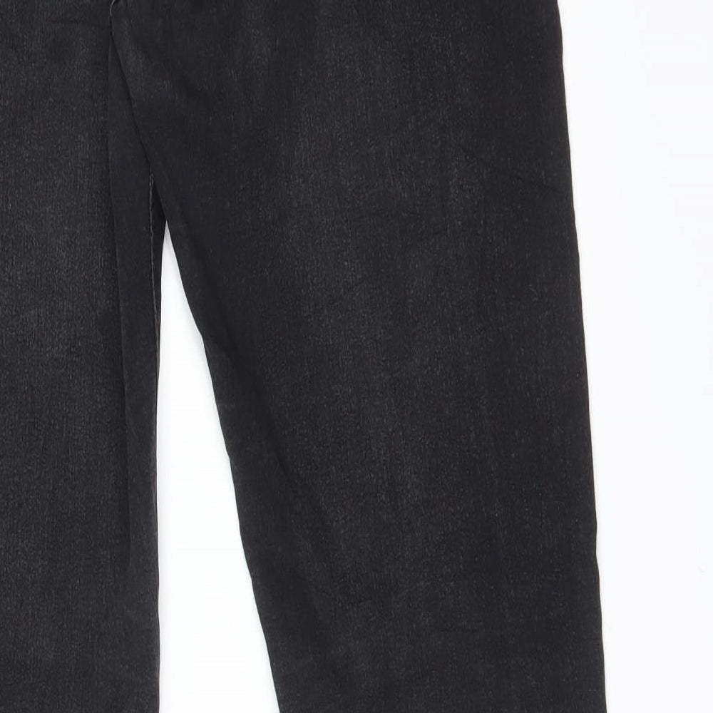 Womens UK Size 28 Preworn Regular Fit Straight Black Jeans