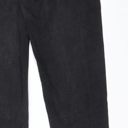 Womens UK Size 28 Preworn Regular Fit Straight Black Jeans