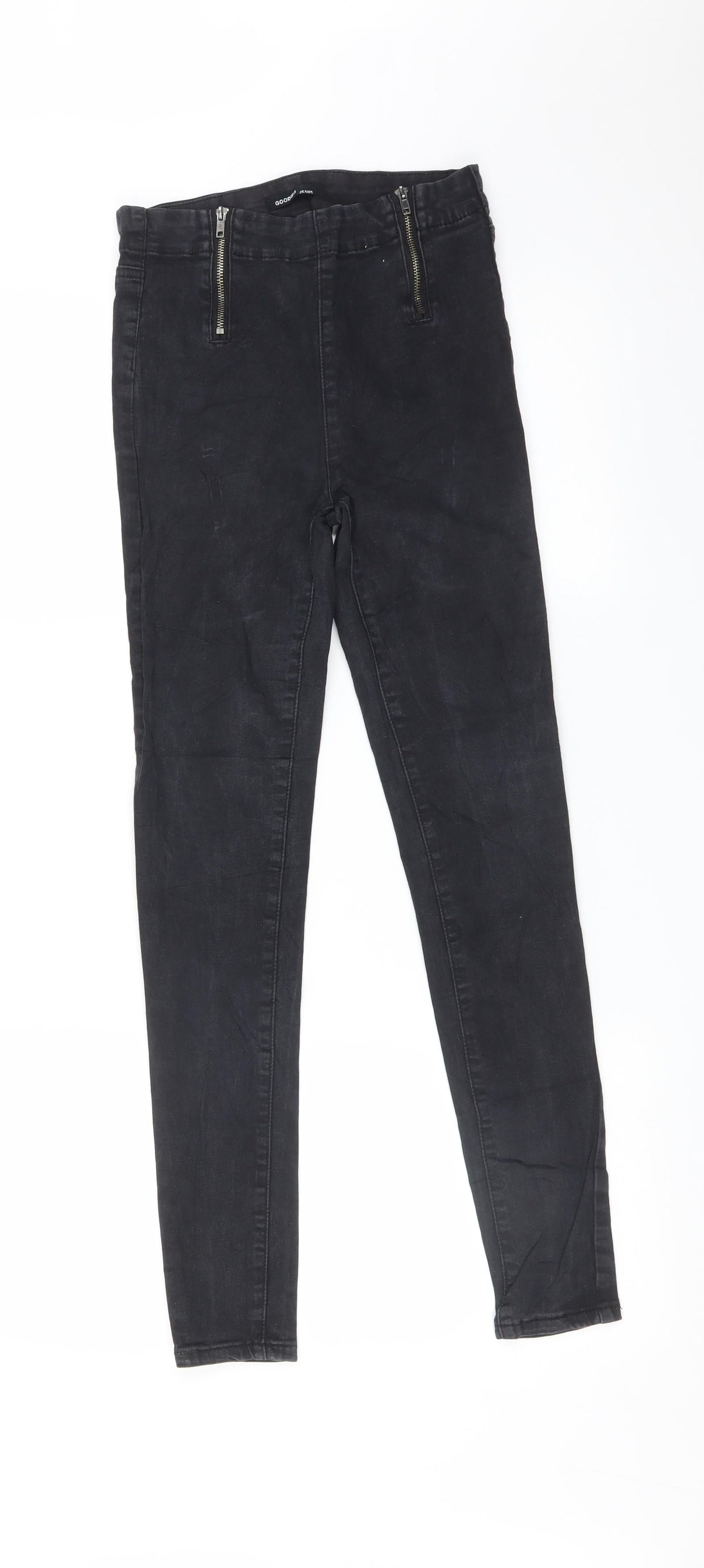 Womens UK Size 10 GOODIES Regular Fit Skinny Black Jeans