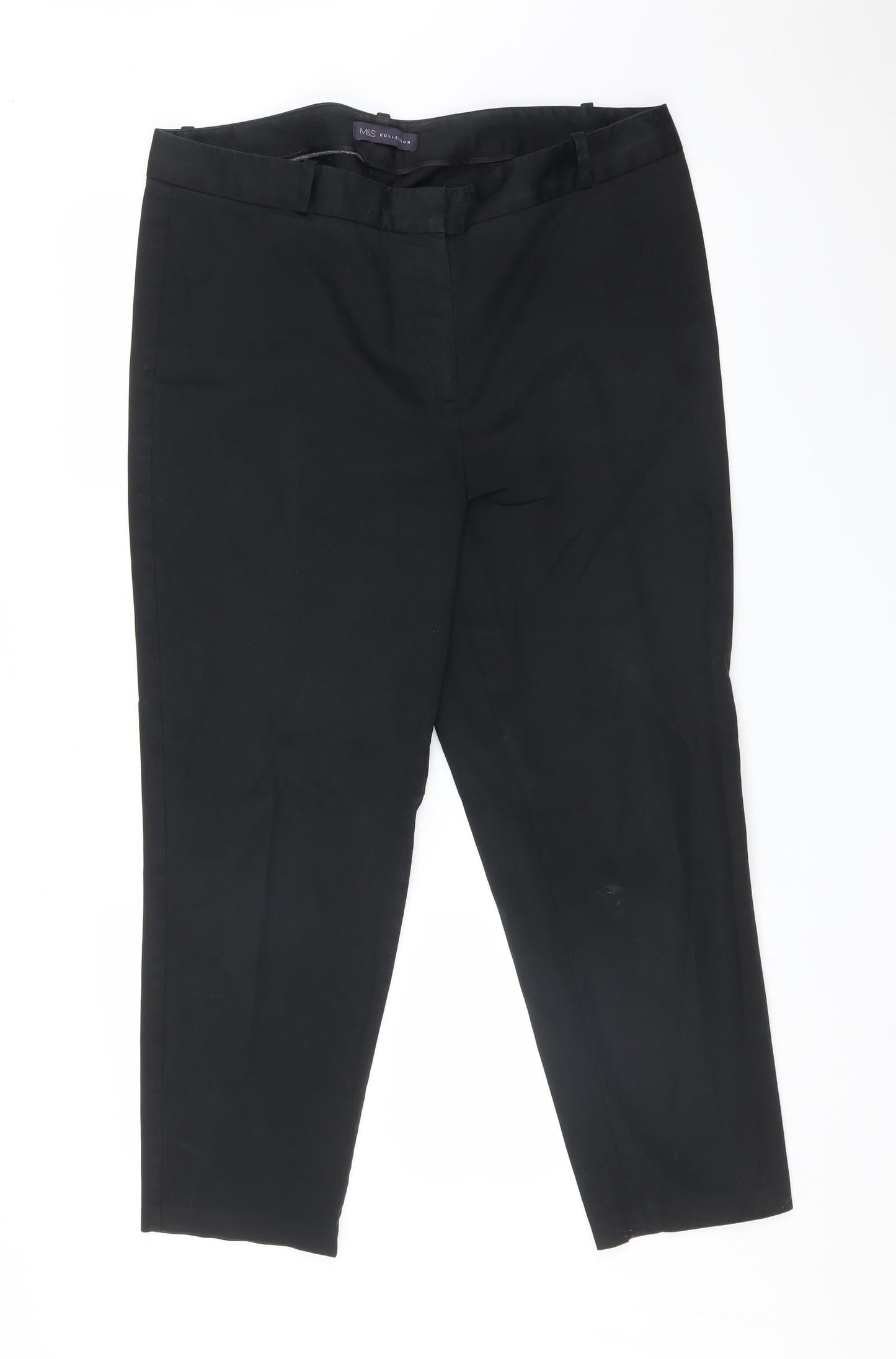 Womens UK Size 16 M&S Regular Fit  Black Trousers