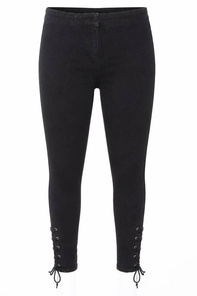 Front view of /DENIM women’s black skinny jeans, size UK 8, 27-inch leg