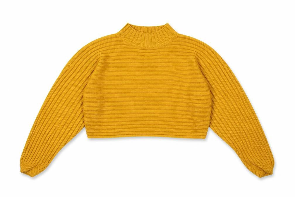 Front view of New Look girls’ yellow jumper, size 12-13, years
