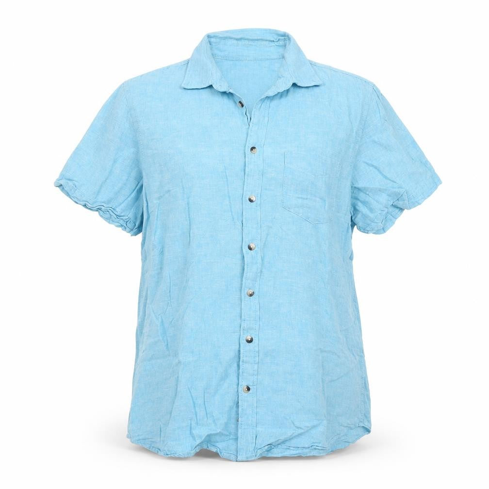 Womens UK Size M Canada Blue Basic Button-Up