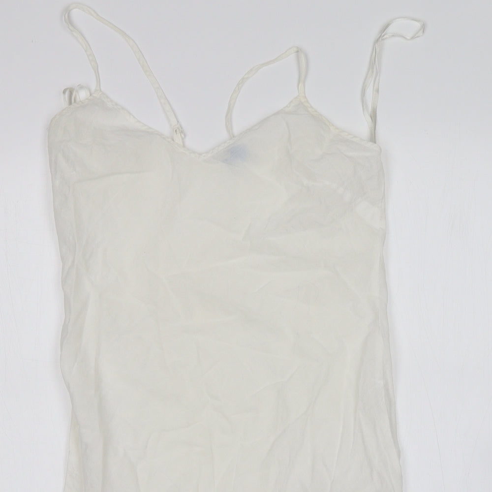 Womens UK Size 8 Oasis White Basic Tank