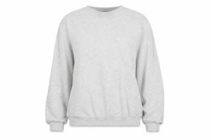 Front view of ASOS women’s grey pullover sweatshirt, size UK 8