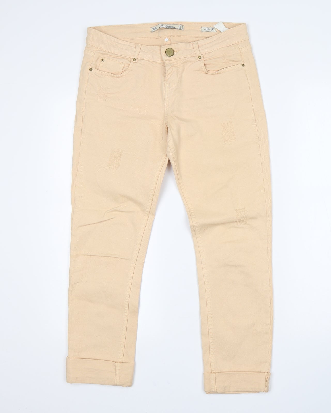 Zara Womens Beige   Cropped Jeans Size 6 L25 in