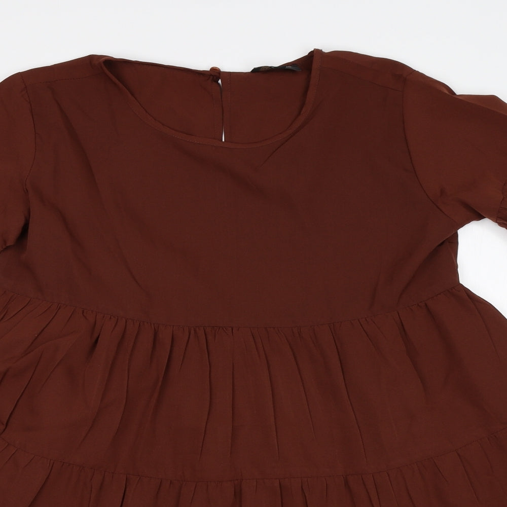 Close-up detail of City Lights women’s brown a-line, size UK 8