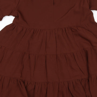 Brand and care label for City Lights women’s brown a-line, size UK 8