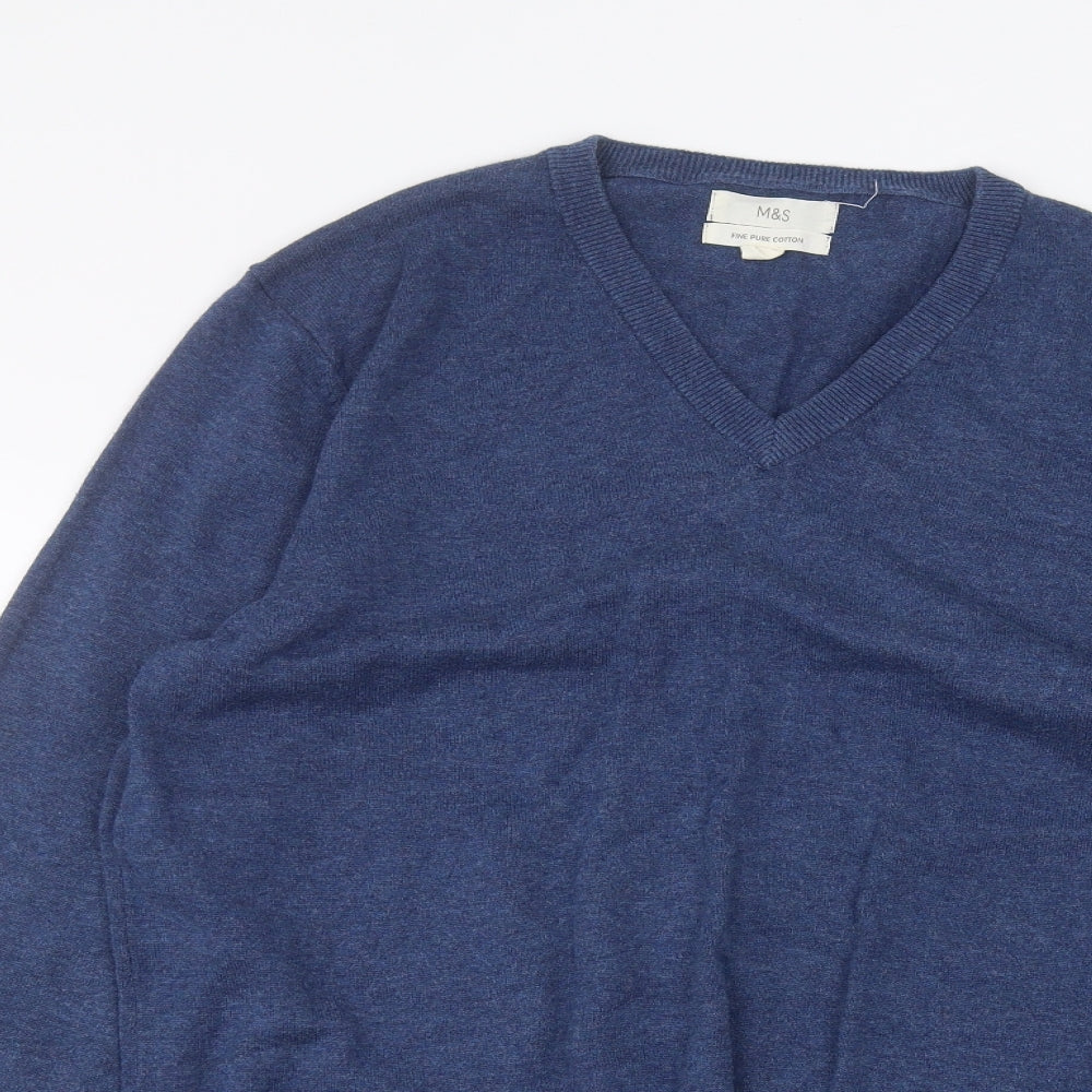 Marks and Spencer Mens Blue   Pullover Jumper Size L