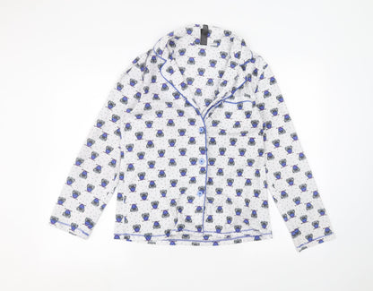 Womens UK Size S planet White Basic Button-Up