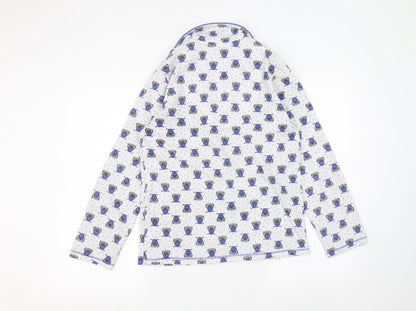 Womens UK Size S planet White Basic Button-Up