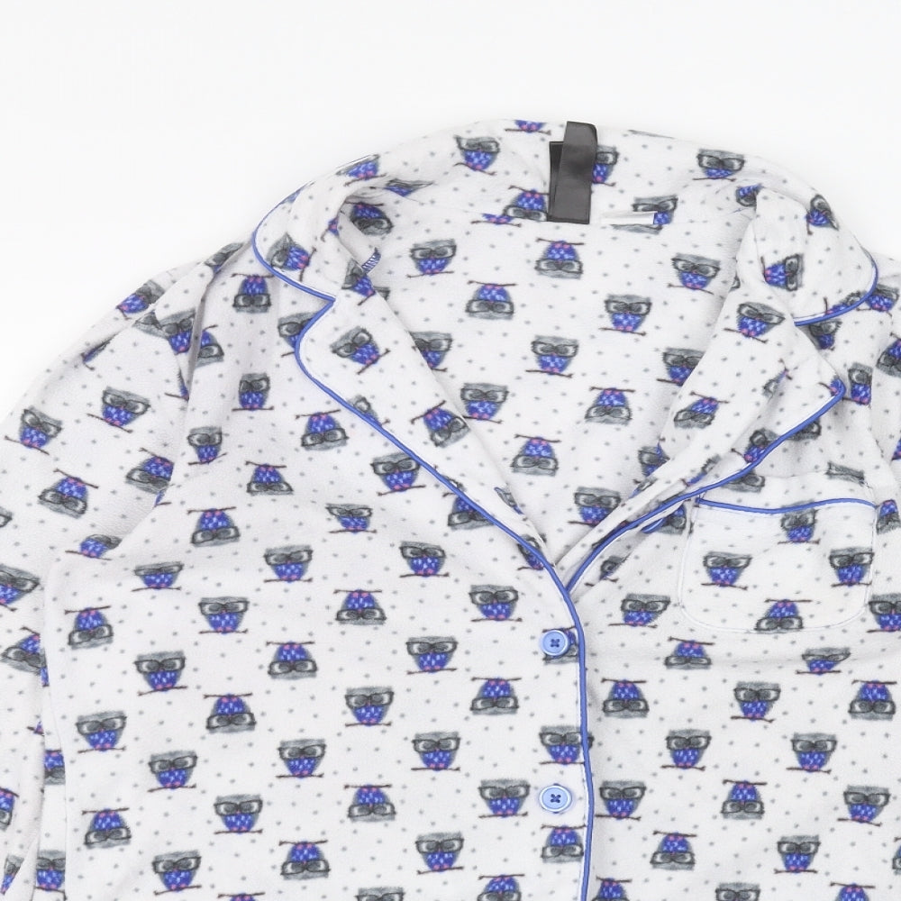Womens UK Size S planet White Basic Button-Up