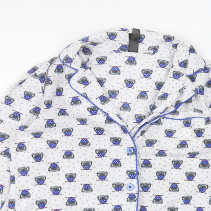 Womens UK Size S planet White Basic Button-Up