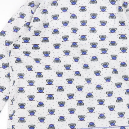Womens UK Size S planet White Basic Button-Up