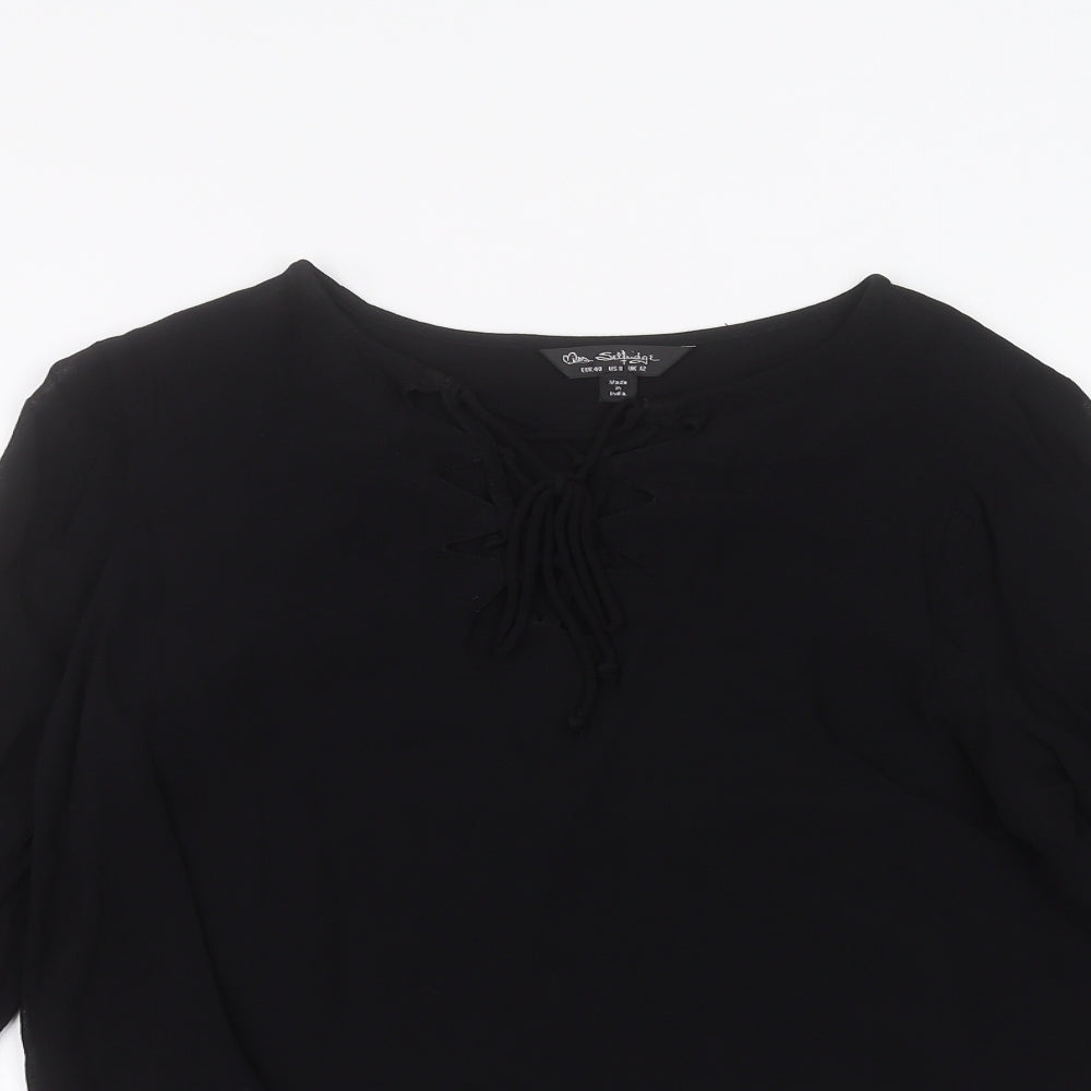 Miss Selfridge Womens Black   Basic T-Shirt Size 12