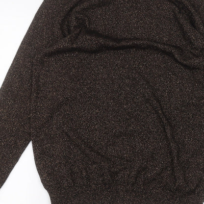 Womens UK Size 8 Warehouse Black Basic T-Shirt