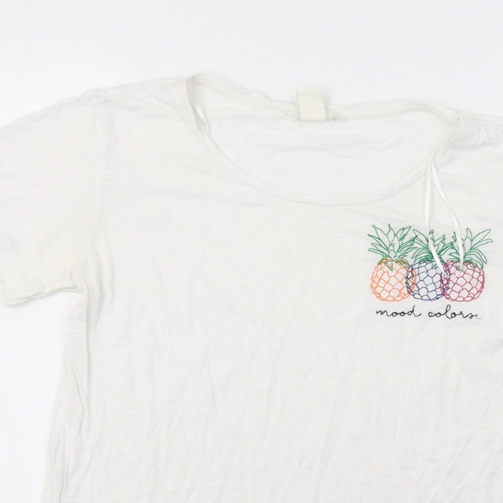 Womens UK Size S H&M White Basic T-Shirt