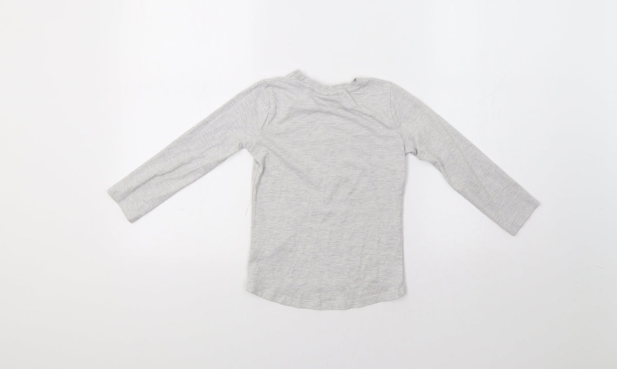 Back view of Disney girls’ grey basic polo, size 5-6, years - cat