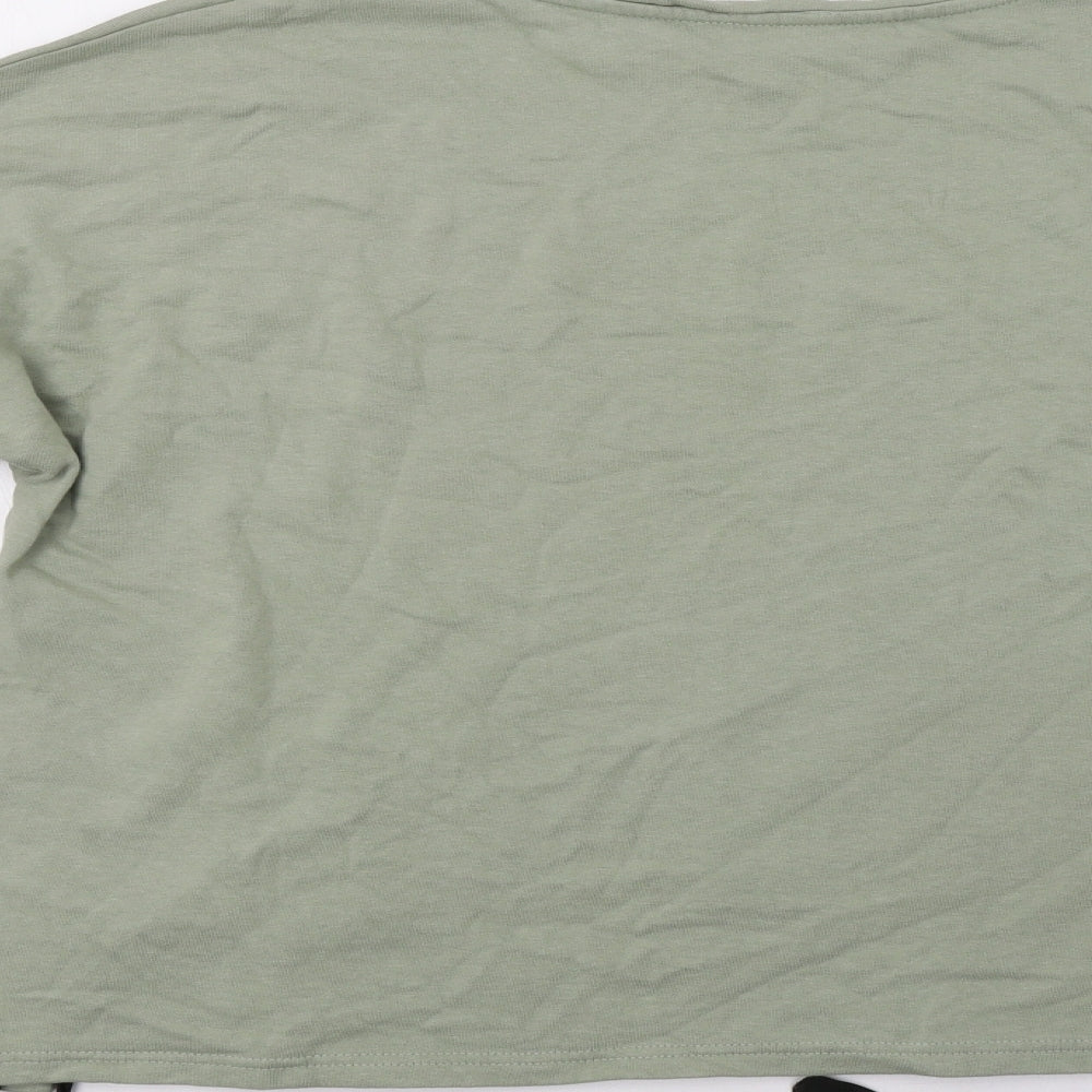 Brand and care label for Pep&Co women’s green pullover sweatshirt, size UK 14, - laced