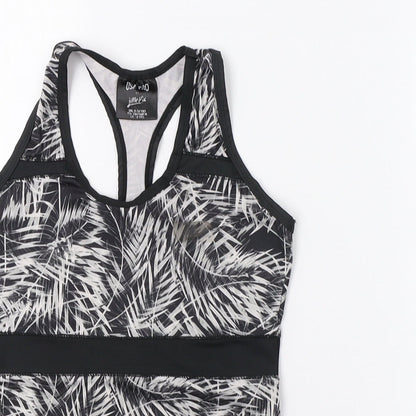 USA Pro Girls Black Geometric  Jersey Tank Size 9-10 Years