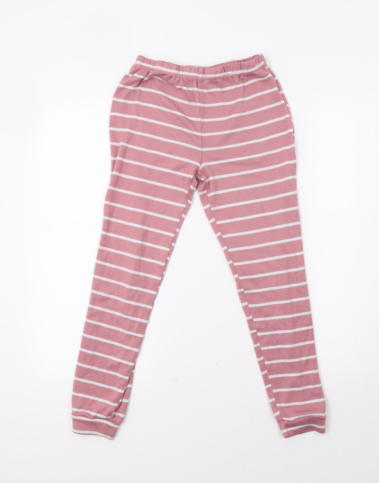 F&F Girls Pink Striped  Jogger Trousers Size 10-11 Years