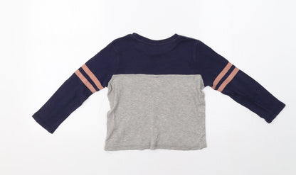 George Boys Grey Striped  Basic T-Shirt Size 4-5 Years  - Not Tired