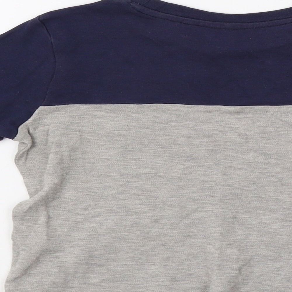 George Boys Grey Striped  Basic T-Shirt Size 4-5 Years  - Not Tired