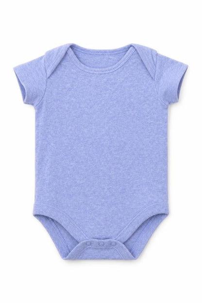 Front view of F&F Baby Blue Romper One-Piece, size 6-9, Months