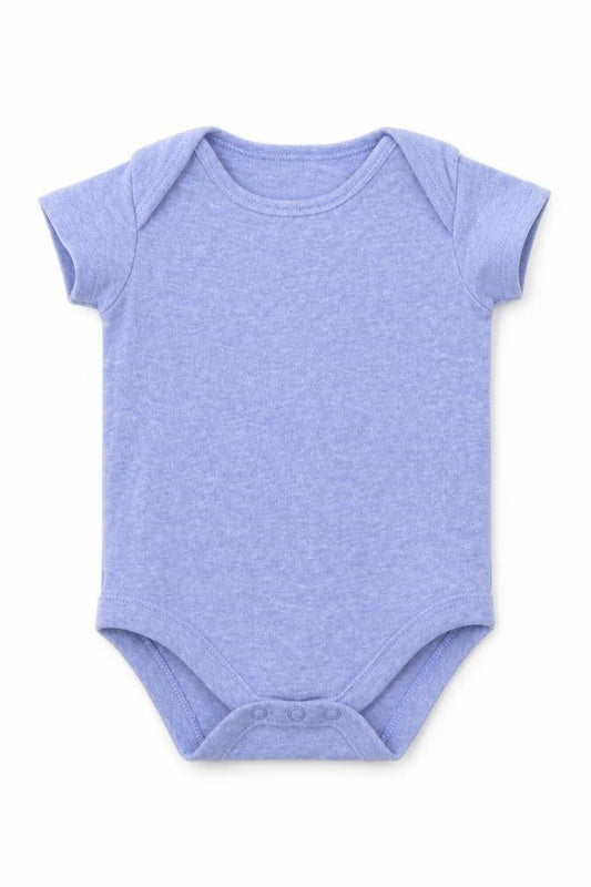 Front view of F&F Baby Blue Romper One-Piece, size 6-9, Months