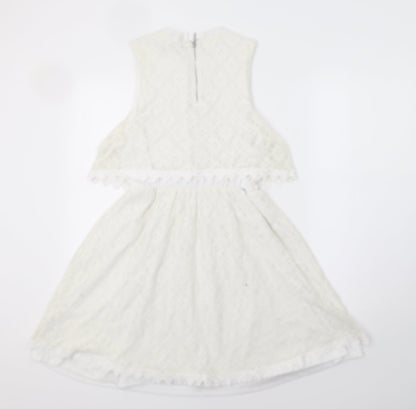 New Look Womens Ivory Floral  Bodycon  Size 14  - Lace Overlay