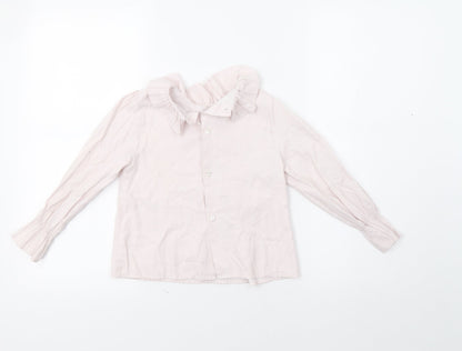 Additional front view of Yoedu girls’ pink animal print basic button-up, size 5, years